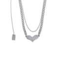 Chinese Fashion 18K Gold Plated Custom Design Stainless Steel Double Heart Titanium Steel Necklace For Women